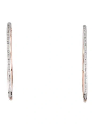 Pre-owned Monica Vinader 18k Vermeil & Diamond Riva Hoop Earrings In Multi