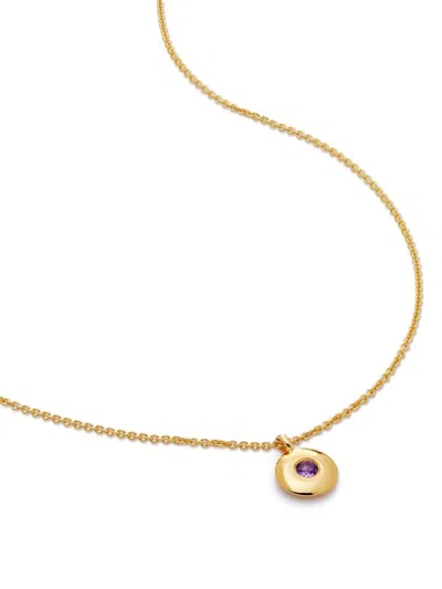 Monica Vinader 18kt Recycled Gold Vermeil Birthstone Amethyst Pendant Necklace In 金色