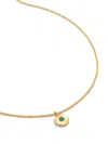 Monica Vinader May Birthstone Emerald Pendant Necklace In Gold
