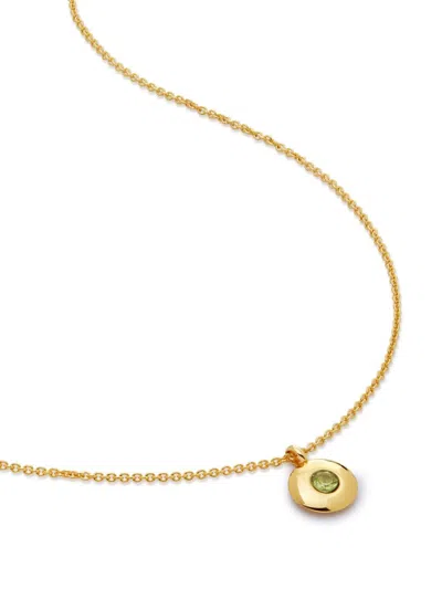 Monica Vinader Womens Yellow Gold August Birthstone 18ct Gold Vermeil And Peridot Necklace
