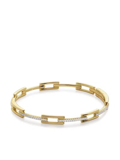 MONICA VINADER 18KT YELLOW GOLD SIGNATURE DIAMOND BANGLE