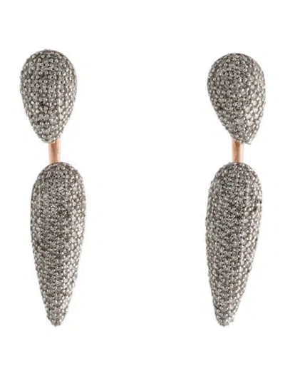 Pre-owned Monica Vinader 1.99ctw Diamond Stellar Cocktail Earrings In Multi