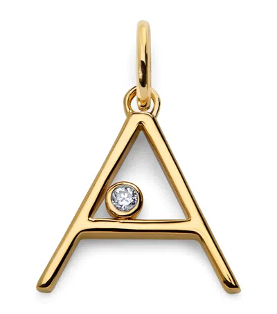 Monica Vinader A Initial Gold Vermeil And Diamond Pendant