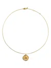 Monica Vinader Initial Stamp Pendant Necklace In Gold