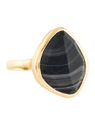 Pre-owned Monica Vinader Agate Siren Cocktail Ring In Multi