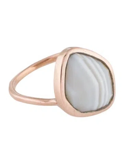 Pre-owned Monica Vinader Agate Siren Nugget Stacking Cocktail Ring In Multi