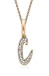 Monica Vinader Alphabet Diamond Pavé Pendant Charm In Gold