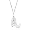 Monica Vinader Alphabet Diamond Pavé Pendant Charm In Metallic