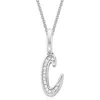 Monica Vinader Alphabet Diamond Pavé Pendant Charm In Silver/diamond- C