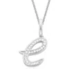 Monica Vinader Alphabet Diamond Pavé Pendant Charm In Silver/diamond- E