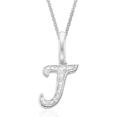 Monica Vinader Alphabet Diamond Pavé Pendant Charm In Metallic