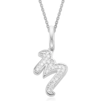 Monica Vinader Alphabet Diamond Pavé Pendant Charm In Silver/diamond- M