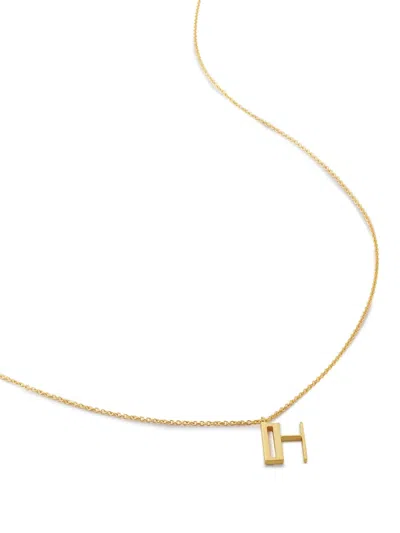 Monica Vinader Alphabet H-pendant Necklace In Gold