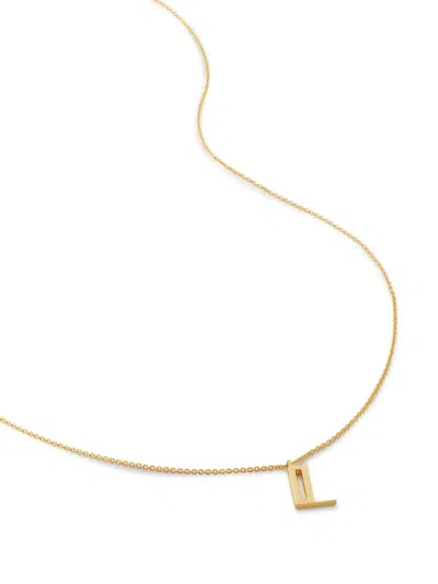 Monica Vinader Alphabet L-pendant Necklace In Gold