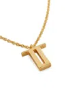 Monica Vinader Alphabet T-pendant Necklace In Gold
