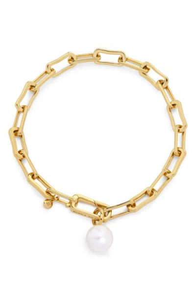 Monica Vinader Alta Freshwater Pearl Bracelet In Gold
