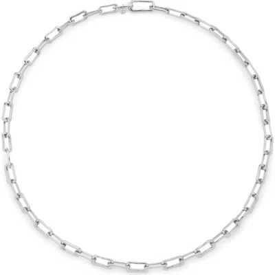 Monica Vinader Alta Slim Chain Necklace In Metallic