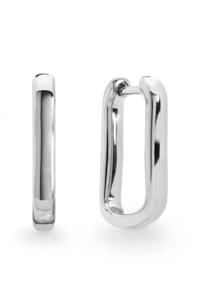 Monica Vinader Alta Slim Huggie Hoop Earrings In Metallic