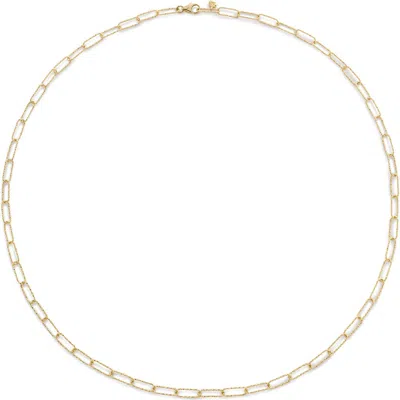 Monica Vinader Alta Textured Chain Link Necklace In 14kt Solid Gold