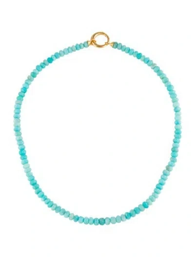 Pre-owned Monica Vinader Amazonite Beaded Charm Necklace, 18" In Multi