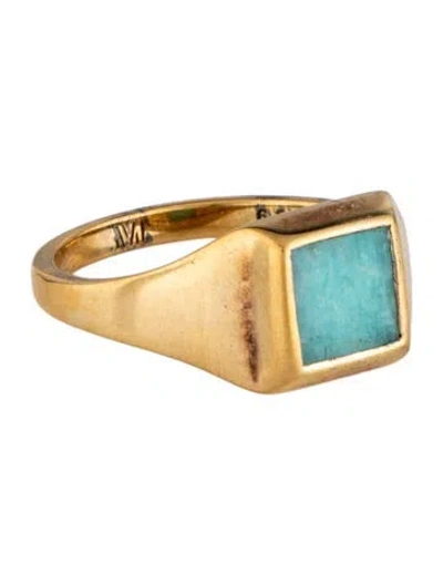 Pre-owned Monica Vinader Amazonite Cocktail Ring In Multi