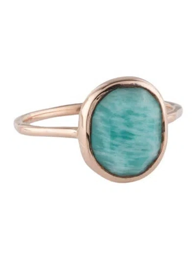 Pre-owned Monica Vinader Amazonite Siren Cocktail Ring In Multicolor