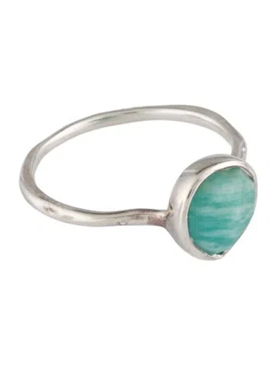 Pre-owned Monica Vinader Amazonite Siren Cocktail Ring In Multicolor