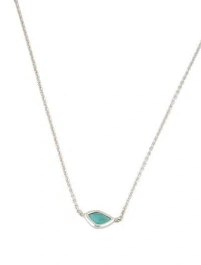 Pre-owned Monica Vinader Amazonite Siren Mini Nugget Pendant Necklace, 18.5" In Multicolor