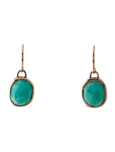 Pre-owned Monica Vinader Amazonite Siren Wire Earrings In Multi