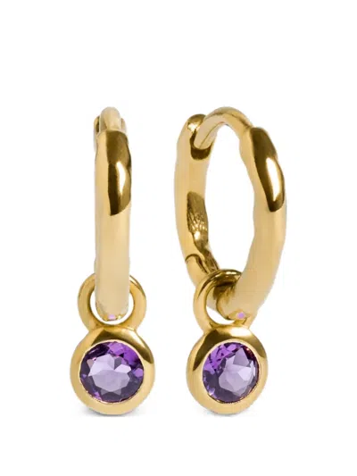 Monica Vinader Amethyst Charm-detail Hoop Earrings In Gold