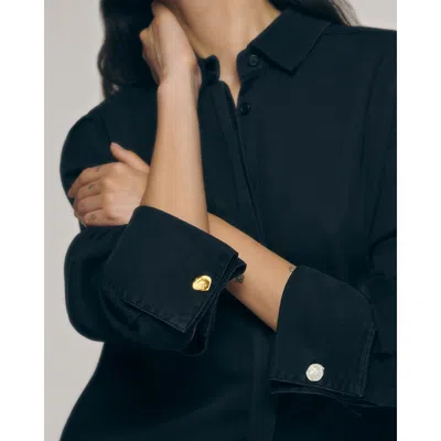 Monica Vinader Amy Powney X  Shirt And Pearl Cufflink Set Pearl In Black/fabric