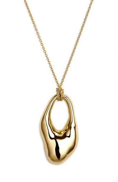 Monica Vinader Antica Bold Pendant Necklace In Brown