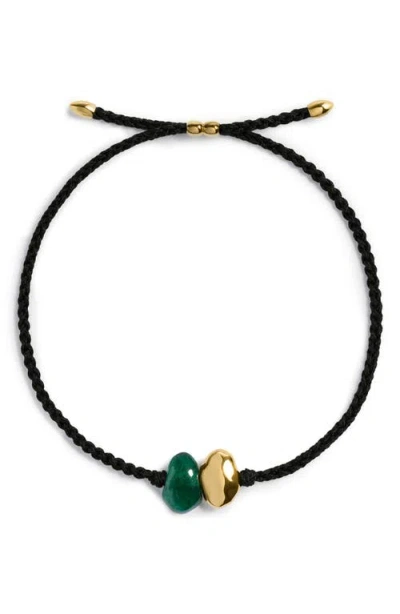 Monica Vinader Antica Gemstone Cord Bracelet In Black