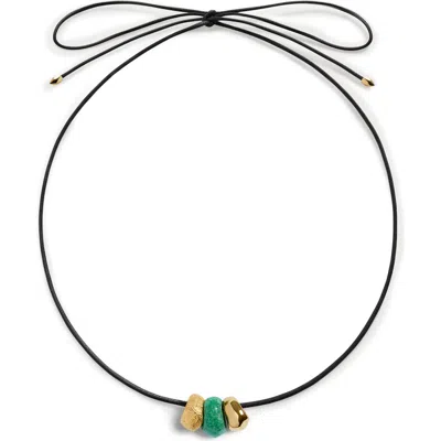 Monica Vinader Antica Gemstone Cord Necklace In Gold