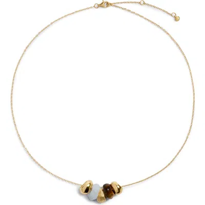Monica Vinader Antica Multistone Chain Necklace In Gold
