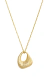 Monica Vinader Antica Texture Pendant Necklace In Brown