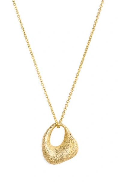 Monica Vinader Antica Texture Pendant Necklace In Brown
