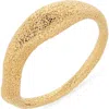 Monica Vinader Womens Antica Textured 18ct Yellow Gold Vermeil Stacking Ring In Gold