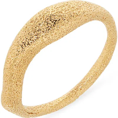 Monica Vinader Womens Antica Textured 18ct Yellow Gold Vermeil Stacking Ring