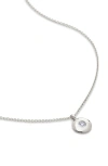 Monica Vinader Sterling Silver April Birthstone Chain Necklace Lab Grown Diamond In Sterling Silver