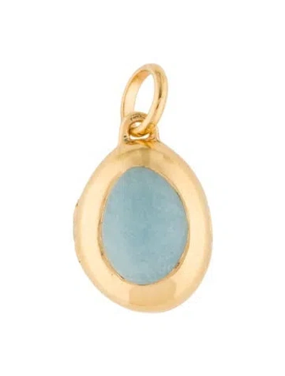 Pre-owned Monica Vinader Aquamarine Birthstone Locket Pendant, 0.75" In Multi