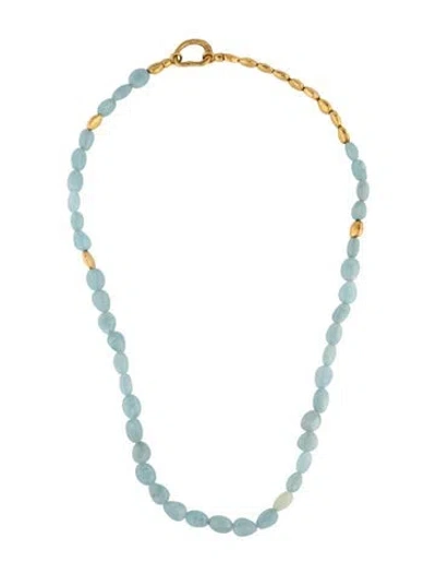 Pre-owned Monica Vinader Aquamarine Rio Beaded Necklace, 18" In Multicolor