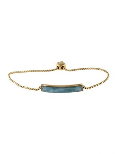 Pre-owned Monica Vinader Aquamarine Station Chain Bracelet In Multicolor