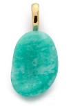 Monica Vinader Gold Aria Gemstone Pendant Amazonite In Green
