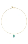 Monica Vinader Aria Amazonite Pendant Necklace In Gold