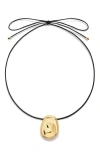 Monica Vinader Womens Aria Cord 18ct Yellow Gold Vermeil Necklac In Gold