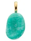 Monica Vinader Gold Aria Gemstone Pendant Amazonite In Green