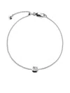 Monica Vinader Sterling Silver Asscher Diamond Chain Bracelet Lab Grown Diamond In Metallic