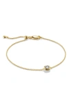 Monica Vinader Asscher Lab Created Diamond Pendant Bracelet In 18ct Gold Vermeil / Diamond