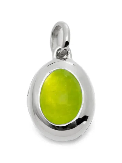 Monica Vinader August Birthstone Locket Necklace Pendant In Green